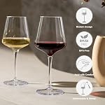 MICHLEY Floating Wine Glasses for Pool, Modern Red Wine Glasses Set of 6(15oz), Reusable Tritan Plastic Goblet,Shatterproof White Wine Cups for Outdoor