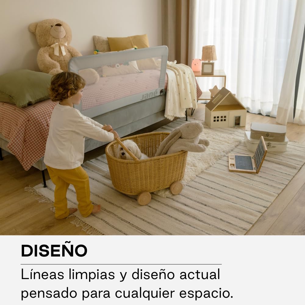 Jané Bed Liner, Fold-Down Length 90 cm, Carry Bag, Extra High Design, Breathable