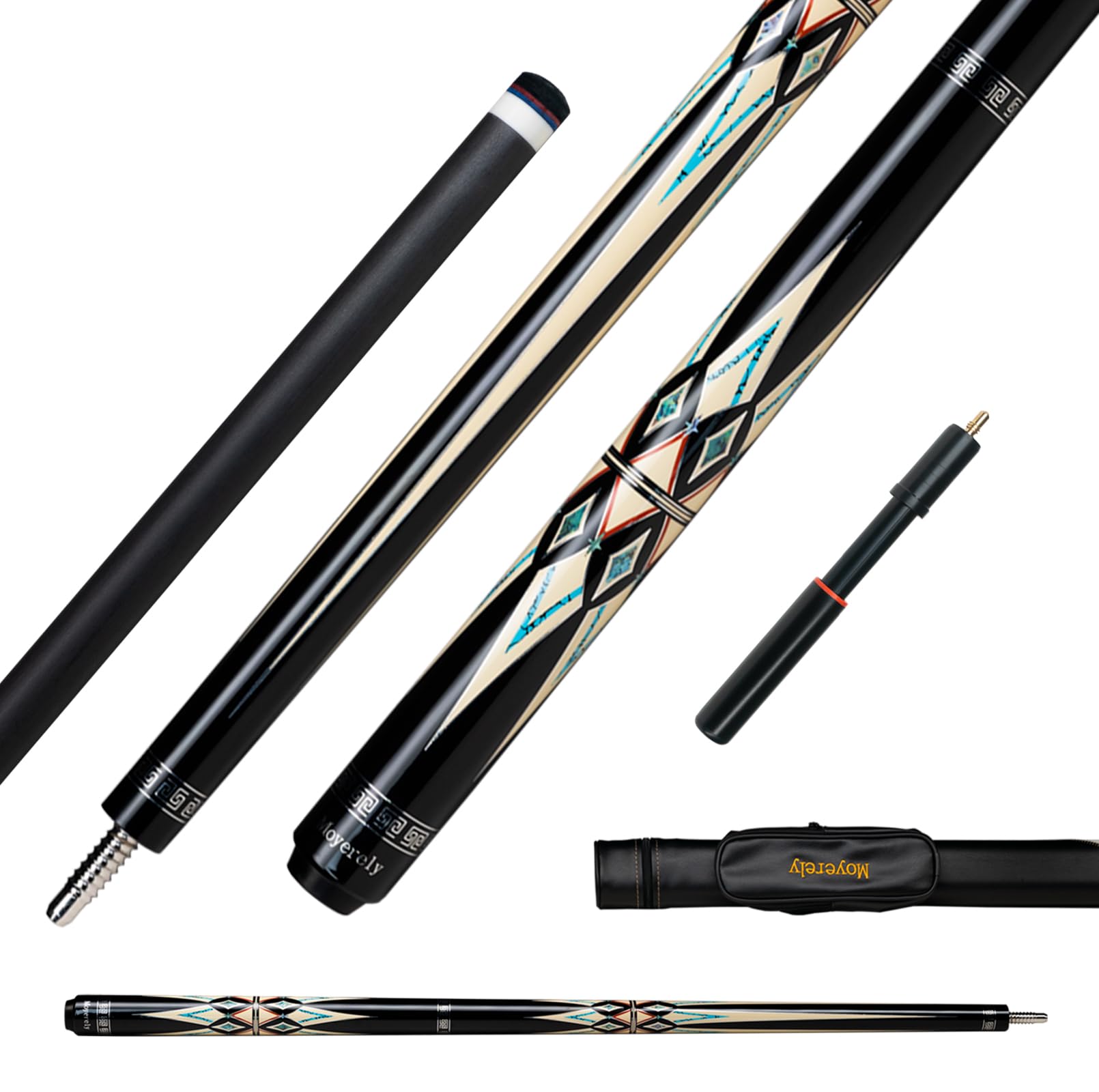 Carbon Fiber Pool Cue,11.8mm/12.5mm Low Deflection Cue Stick,Professional Pool Stick with Case
