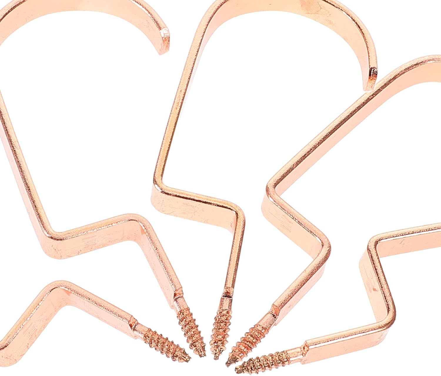 Luxshiny 10pcs Rose Gold Utility Hooks for Hanging Clothes, Extended 10cm Flat Metal Wardrobe Hooks for Entryway Coat Rack and Closet Organization