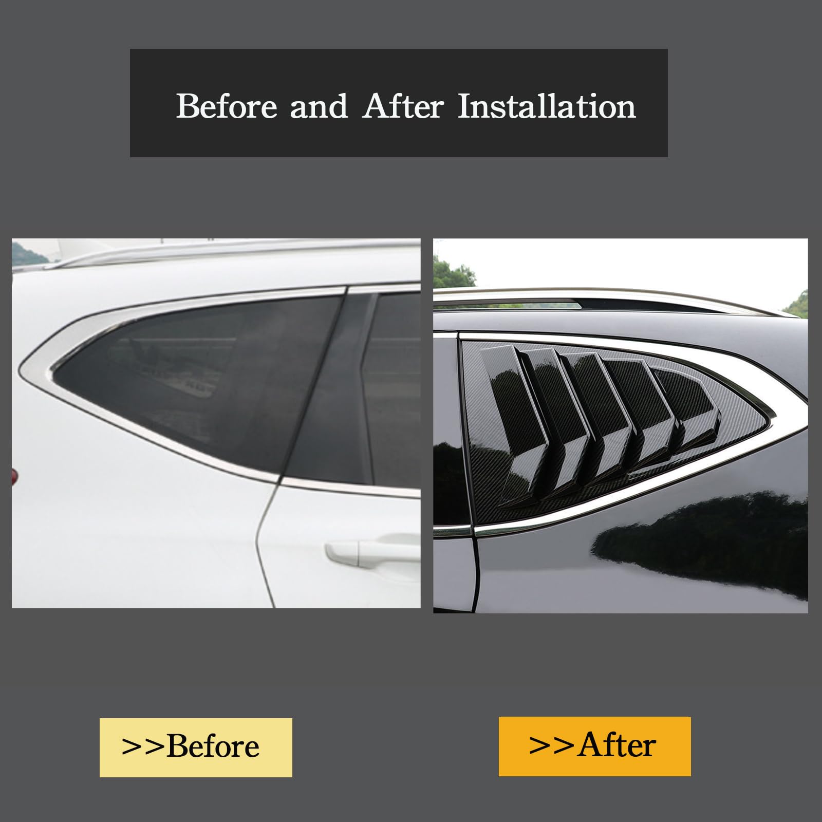 BoxCheer Rear Side Window Shutters Fit for Honda CR-V 2017 2018 2019 2020 2021 2022 Air Vent Sunshade Sport Shutter Accessory 2 Pieces - Carbon Fiber