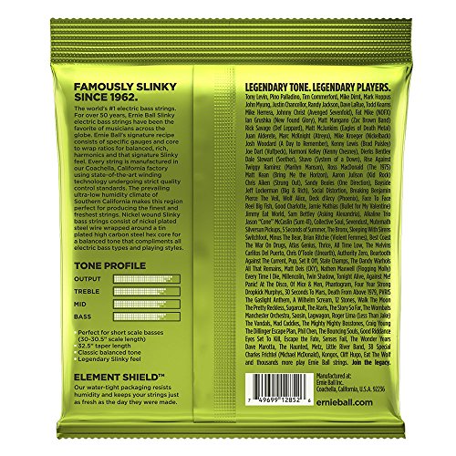 Ernie Ball Regular Slinky Cordes filées en nickel, diapason court, pour basse, calibre 50-105 - Les Beatles, Paul McCartney, John Lennon, RIngo Starr, George Harrison Ernie Ball Regular Slinky Cordes filées en nickel, diapason court, pour basse, calibre 50-105 – Image 3