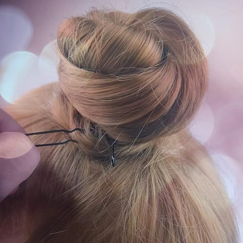 Miniatura 3 de PEOUWNES - Horquillas para el cabello en forma de U, 220 unidades de 2.4in con caja de almacenamiento, color negro