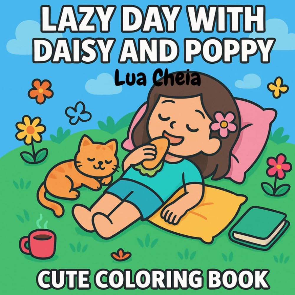 Lazy Day with Daisy and Poppy: Cute Coloring Book