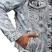 X RAY Mens Denim Jacket, Washed Ripped Distressed Flex Stretch Casual Trucker Biker Jeans Jacket for Men, Acid Blue - Ripped, Large