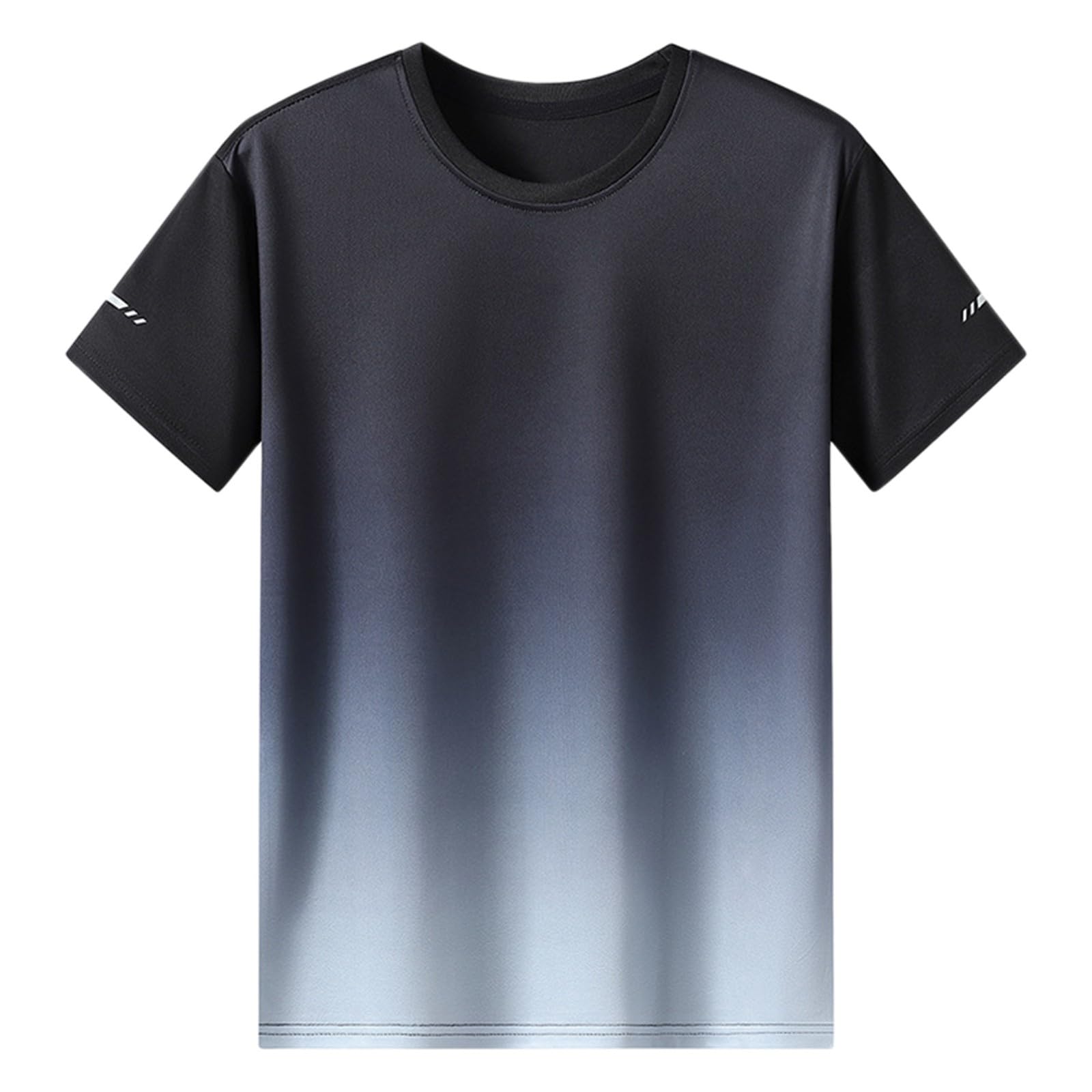 Camiseta para hombre, degradado de color, seda de hielo, de secado rápido, fina, fresca, transpirable, camiseta deportiva para exteriores, camiseta de baloncesto, clásica, suelta, informal, verano