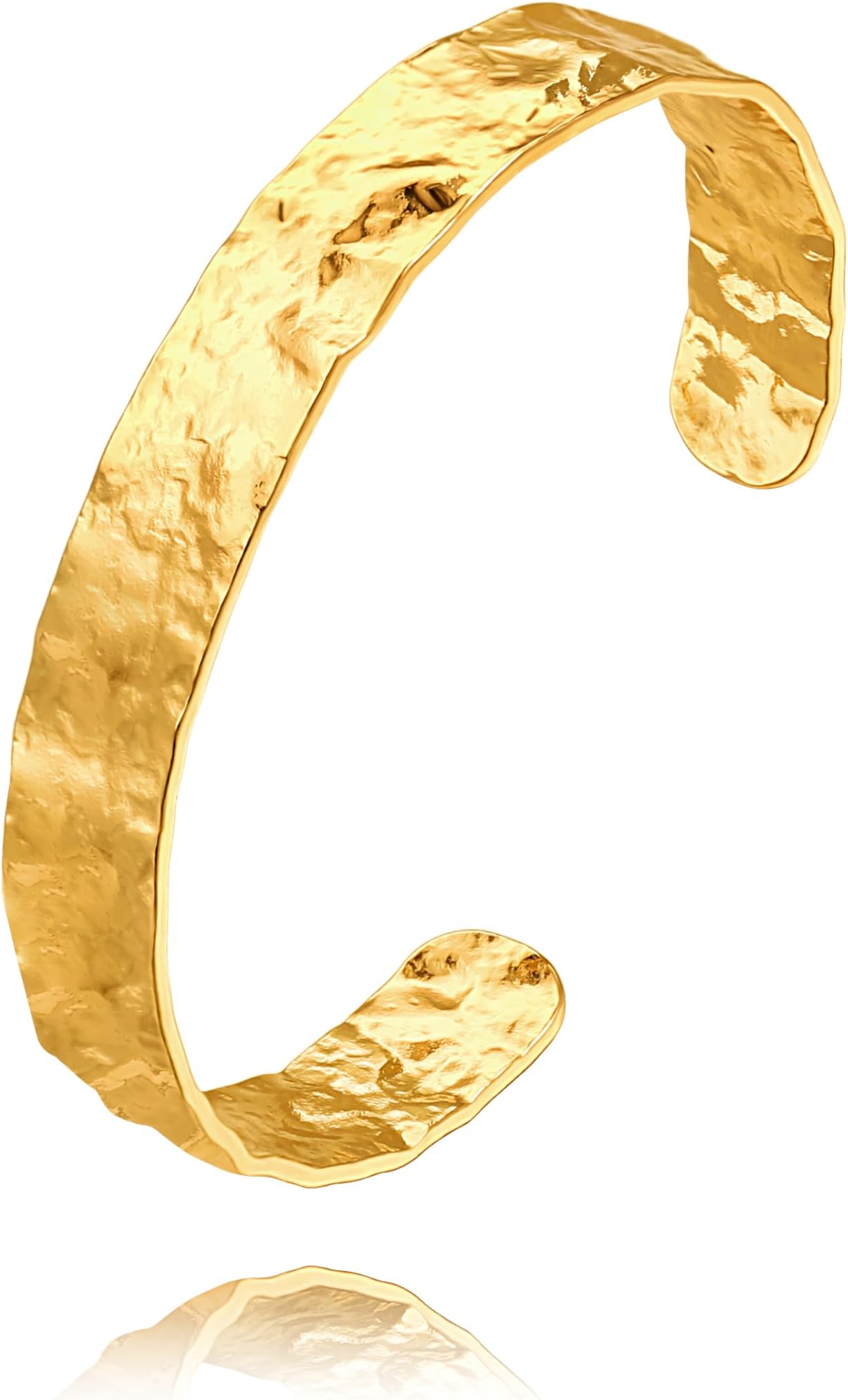 PERNNLA PEARL 18K Gold Plated Cuff Bangle Bracelet Simple Chunky Adjustable Open Bracelet Dainty Personalized Statement Jewelry for Women