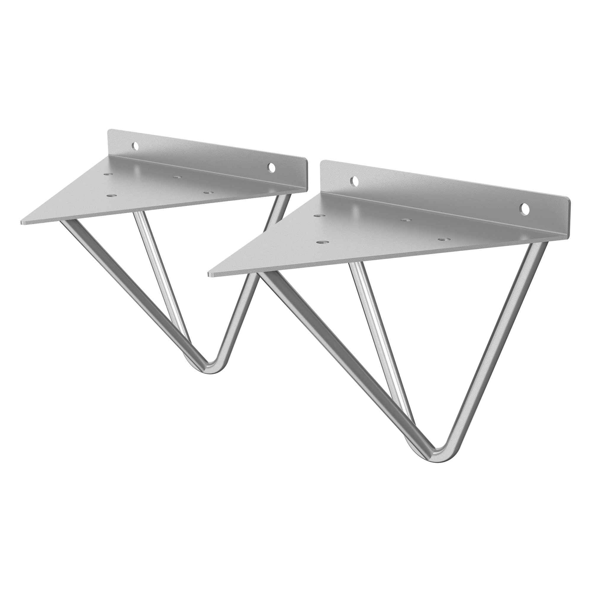 ML-Design 2er Regalhalterung 160 mm – Haarnadel-Prisma Dreieck-Regalwinkel aus Metall (Grau)