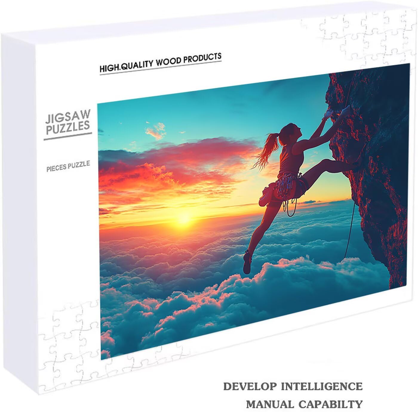 Puzzle 1500 Piezas, Escalada De Roca Puzzle 1500 Piezas Adulto 90x60 cm, Puzzles Madera Mujer Exquisito Embalaje en Caja de Papel, Bolsa de Malla Portátil para Regalo Hombre Decoracion Pared RXPT-643