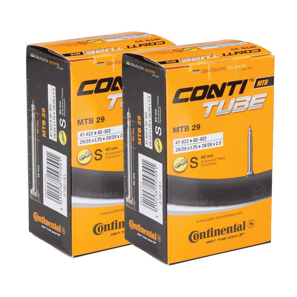 Continental Bicycle Tubes S60 Presta Valve 60mm Bike Tube - Twin Pack