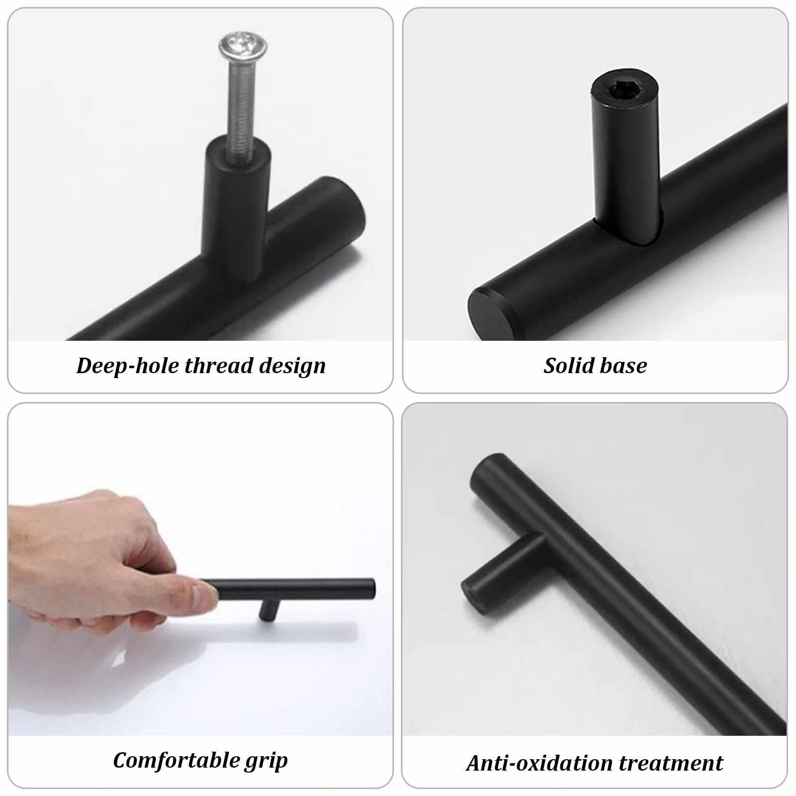 Tiradores Para Armarios De Cocina,Tiradores Para Puertas De Armario De Aleación De Aluminio,Manija Para Muebles En T,Manija Negros Para Puerta,Mango De Cajón,Para Baños,Quantities:20-holecenters:320mm