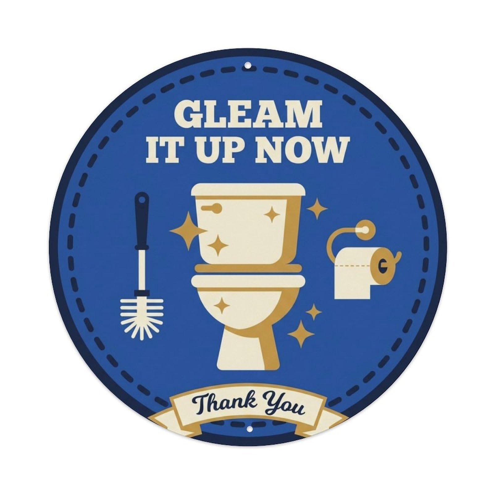Metal Tin Sign Toilet Clean Bathroom Reminder Gleam It Up Now