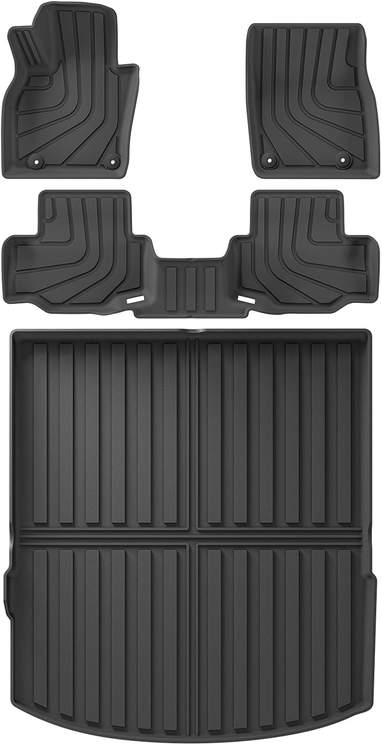 LUCKEASY Foot Mat & Trunk Mat for 2025 2026 Mazda CX-70 & CX70 PHEV Floor Mats Car Accessories Floor Liners TPE Black