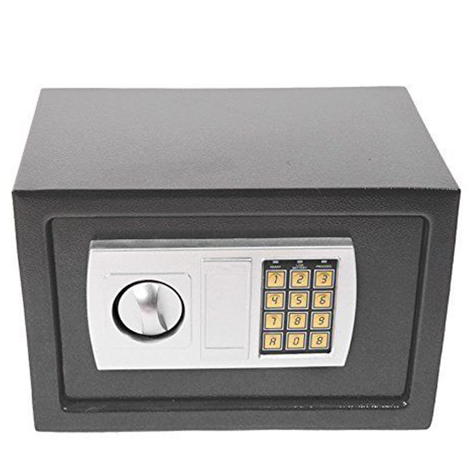 ZanGe Cassaforte elettronica digitale in acciaio con chiave per casa, ufficio, hotel, tenere denaro, gioielli o documenti, colore: grigio