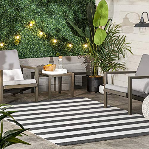 nuLOOM Christa Black/Off White, 3' x 5', Striped...