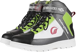 Lfzhjzc Botas de Moto Four Seasons, Zapatos de Moto Casuales Antideslizantes Transpirables, Zapatos de Moto Protectores, Regalos para Motociclistas Hombres (Color : Green, Size : 41 EU)