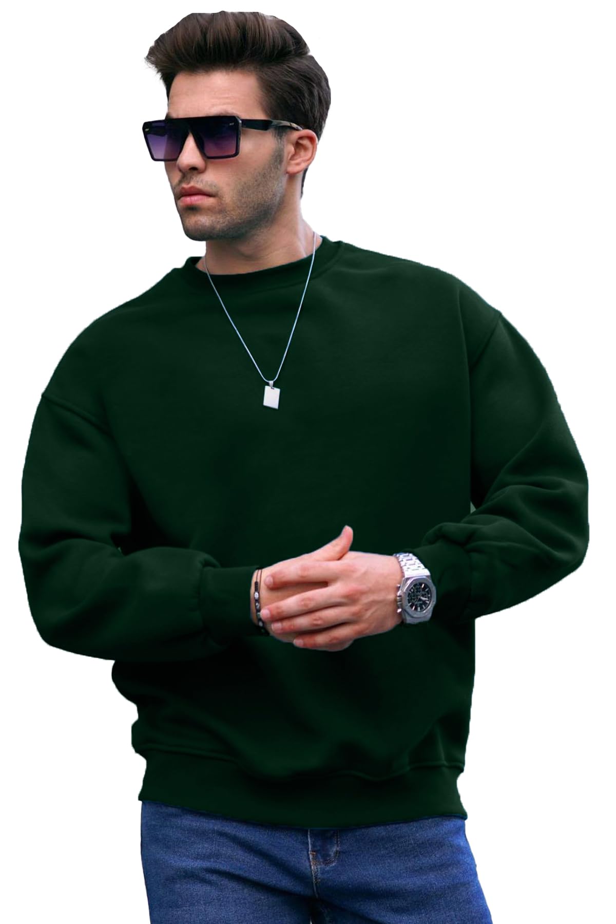 Men's Cotton Solid Full Sleeve Round Neck Sweatshirt-image-43