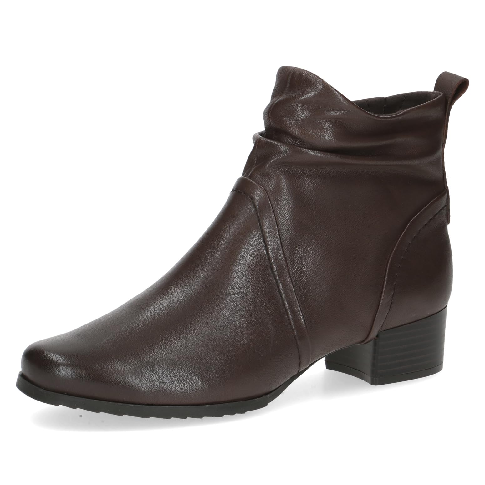CAPRICE Comfort Women's leather ankle boots extra width H, Brown (Dk Brown Nappa), 6.5 UK