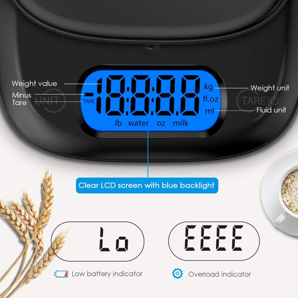 Bilance Da Cucina Digitali, Bilance Per Alimenti Elettroniche, Bilance Multifunzionali Per Uso Home Office ， Pesano Con Incrementi Di 5 Kg Per Un Controllo Preciso Delle Porzioni