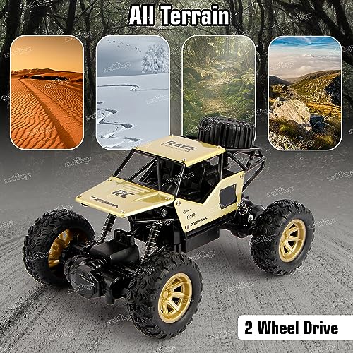 Image of Zest 4 Toyz Remote Control 1:18 Rock Crawler 2WD High Speed Rechargeable Off-Road Monster Truck | Car for Boys 10 Years | Kids Toy - Golden