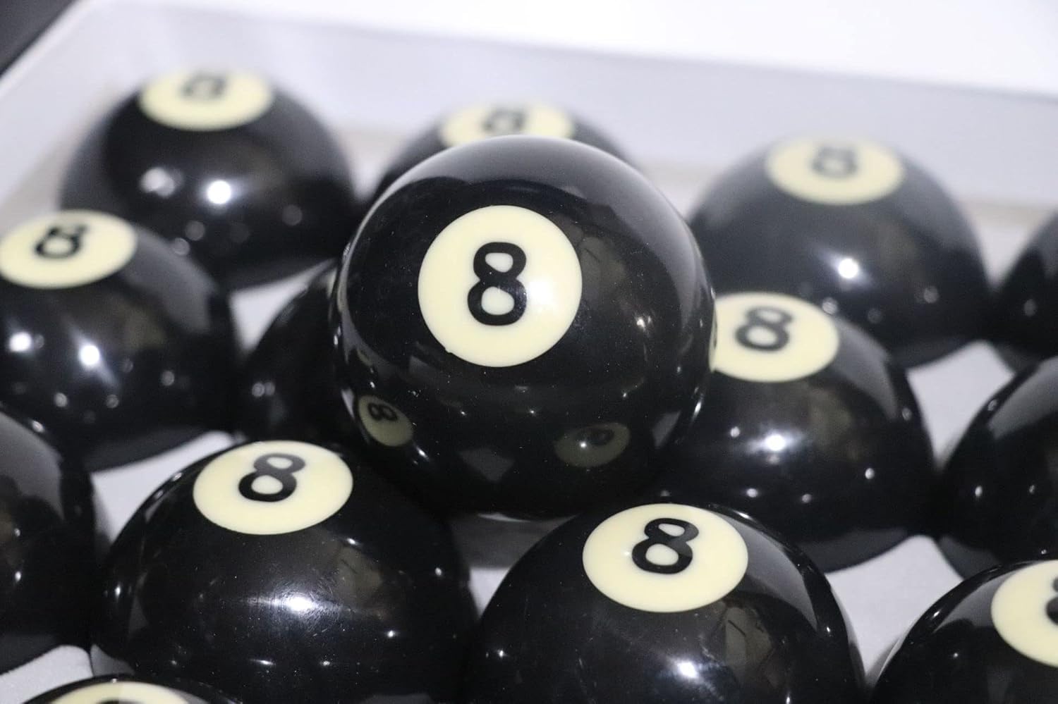 Juego de repuesto de bolas de billar #8 de tamaño reglamentario de 2-1/4 pulgadas