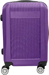 Mala de Viagem Amsterdam com Balança Digital Integrada, 4 Rodas Duplas 360°, Capa Protetora, Cor Roxa