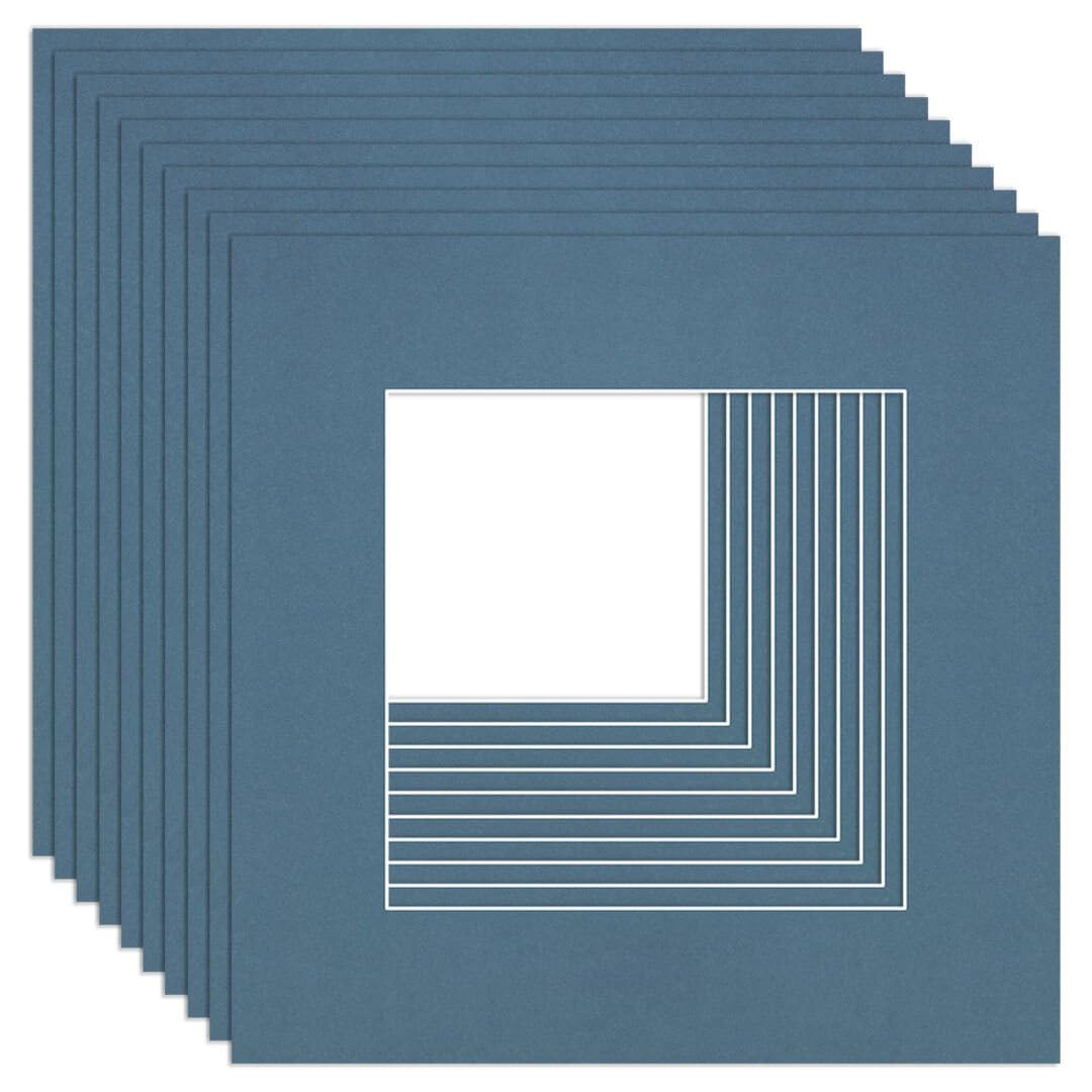 Procut Global 8x8" Pompadour Picture Mounts to Fit 5x5" Aperture - Precision Cut Cardboard Photo Mount - Ideal for Frames, Prints, Artwork & Certificates - Sizes & Colours Available - 10 Pack