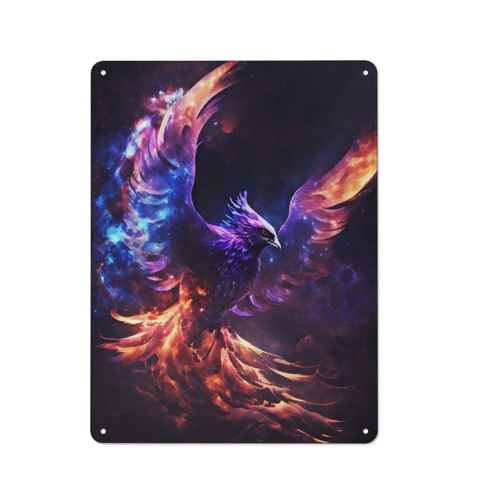 Junmoney Mystical Phoenix For Garden Room Or Summerhouse, Rustic Tin Sign 40X30cm, Tin Sign Wall Decor For Garden Rooms And Summerhouses