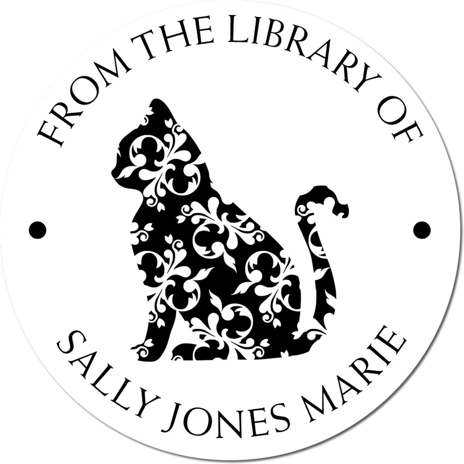 Personalized Book Ownership Label Stamp - Custom Made Book Stamper, Self-Inking, Ideal for Literature Lovers, Unique Purr-FECT Purrs Design, 1-5/8 Round Stamp - Gift for Bookworms and Librarians