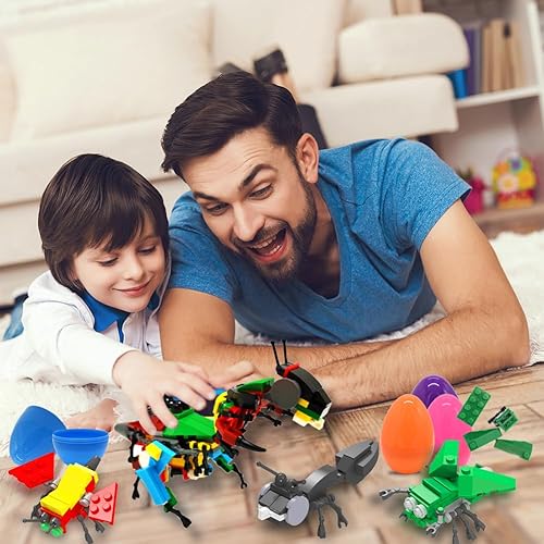 Miniatura 6 de WODMAZ Paquete de 24 bloques de construcción de insectos, animales de insectos, juguete de construcción para regalos de Pascua, premios en el aula,