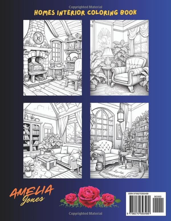 Homes Interior Coloring Book for Adults | 100+ Relaxing House Designs, Cozy Rooms, Modern Living Spaces & Boho Decor | Stress Relief Home Design Coloring Pages for Mindfulness & Creativity image 3