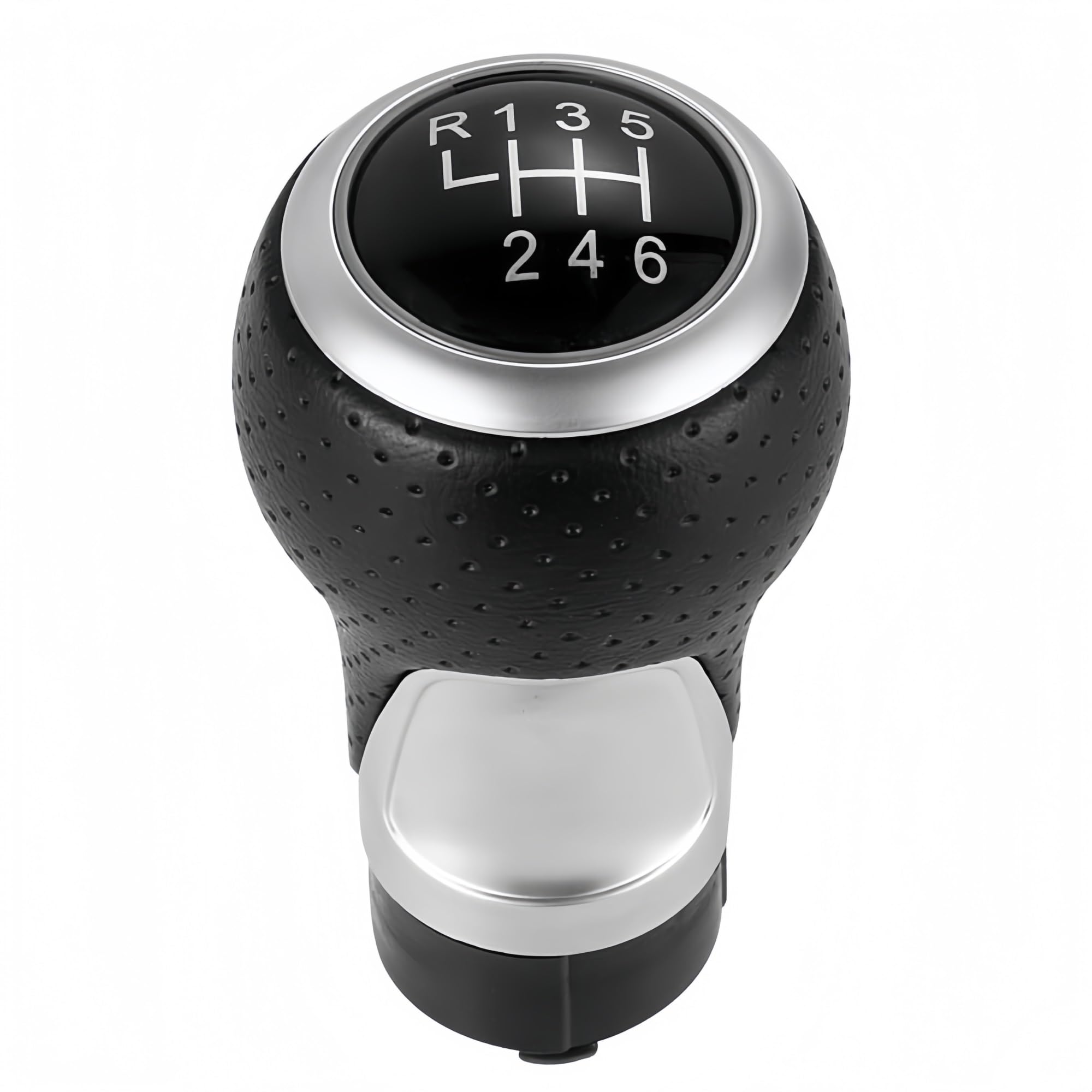 Grozzy Universal Shifter Handle for A4 B6 B7 B8 A6 S4 8K A5 8T Q5 8R for S-Line 5/6 Speeds Car Gear Shift Knob Handball(Chrome R123456)
