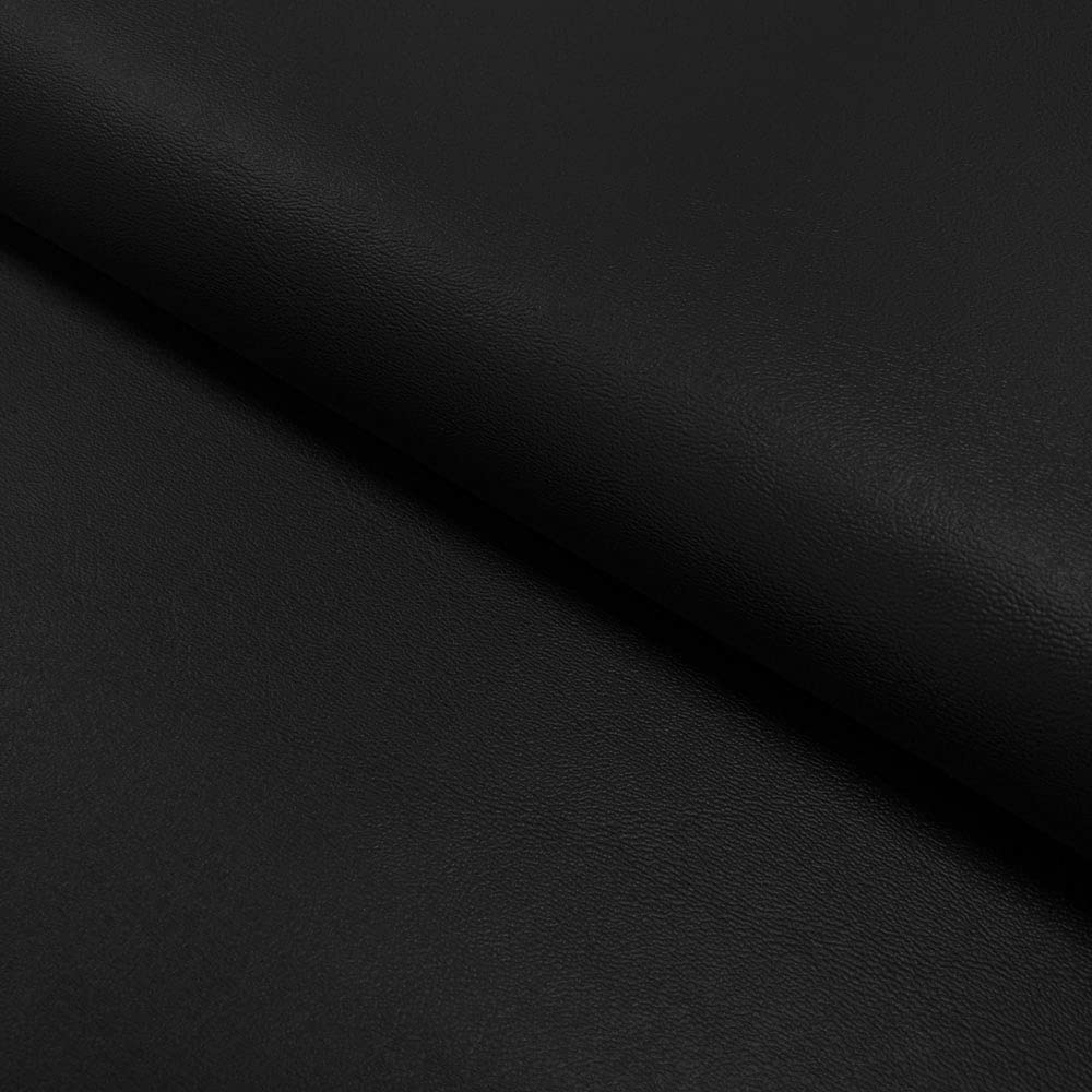 Glamour Secrets Black Upholstery Fabric Faux Leather Leatherette Material - Plain - Fabric - 600-730 Gsm - 140 Cm - 55" - Sold Per Metre