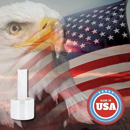 Vista 14 de PackagingSuppliesByMail - Mini envoltura elástica PSBM con asas, paquete de 12, 5 pulgadas x 1000 pies, calibre 80, plástico transparente con asas