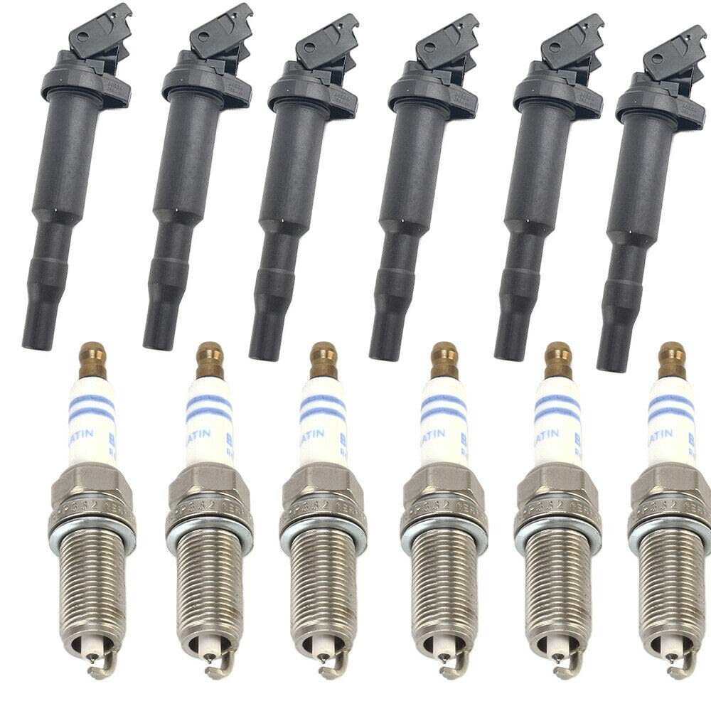 Refurbished Ignition Coil + Spark Plug Kit Compatibile with B-M-W Mini Coope-r OEM 0221504470 +12122158253 (6pairs)