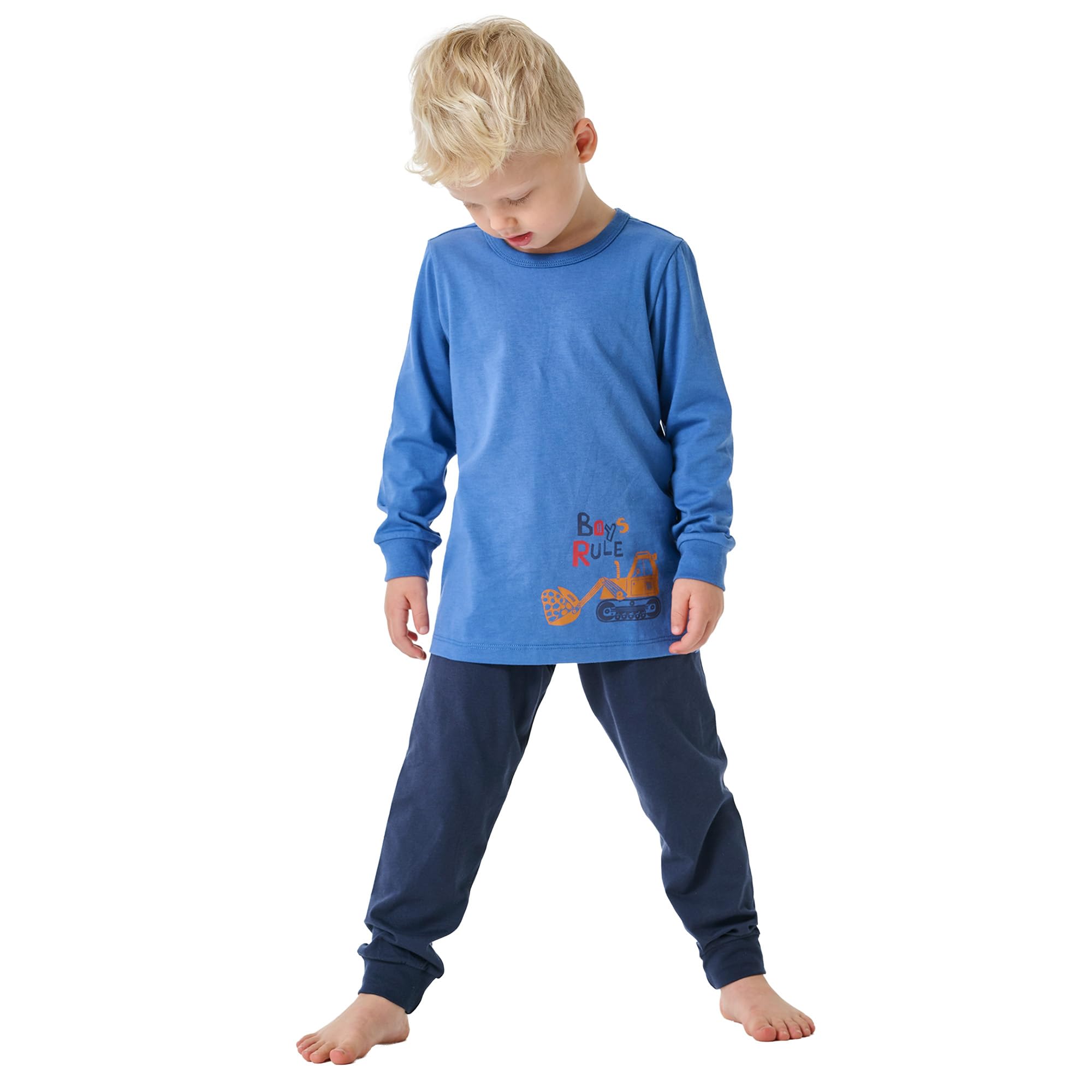 Schiesser Pidżama — zestaw Chłopcy Schiesser Jungen Schlafanzug Set Pyjama Lang - 100% Organic Bio Baumwolle - Größe 92 Bis 140
