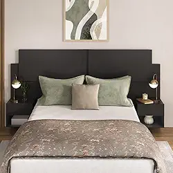 Cabeceira Casal/queen com 2 Mesas de Cabeceira 232cm Multimóveis Mp4317 Preto