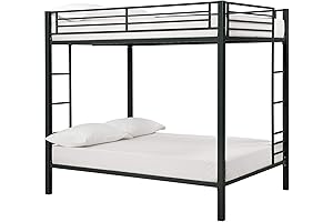 DHP Full Kids Metal Bunk Bed, Black, Ideal for Adults