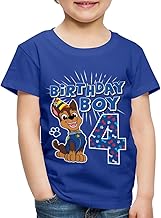 Spreadshirt Paw Patrol 4 Jahre Alt Geschenk 4. Geburtstag Chase Kinder Premium Bio T-Shirt