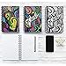 ColorIt Hard Cover Double Spiral Notebook 200 Lightly Lined Pages, 6x8.5 Journal, Planner, Log Book, Diary, Hand Drawn Doodle Design