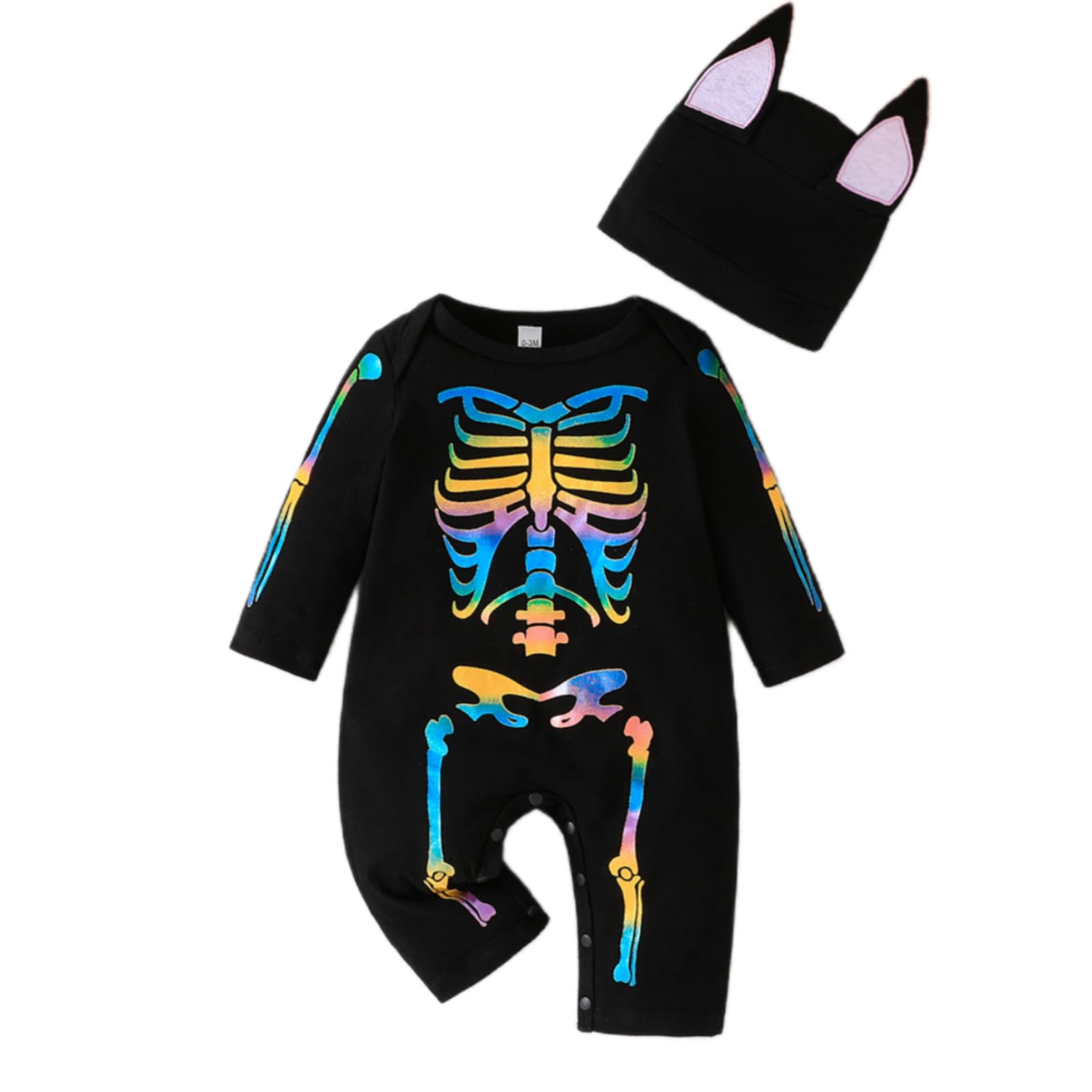 Yanmucy Baby Halloween Costume Luminous Toddler Boys Girls Rompers with Hat Newborn Jumpsuit Baby Halloween Outfit Sleepsuits