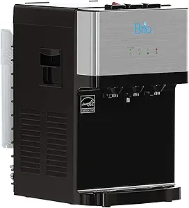 Brio Countertop Self Cleaning Bottleless Water Cooler Dispenser with Filtration - Hot Cold and Room Temperature Water. Free Extra Replacement Filters Included - UL/Energy Star Approved
