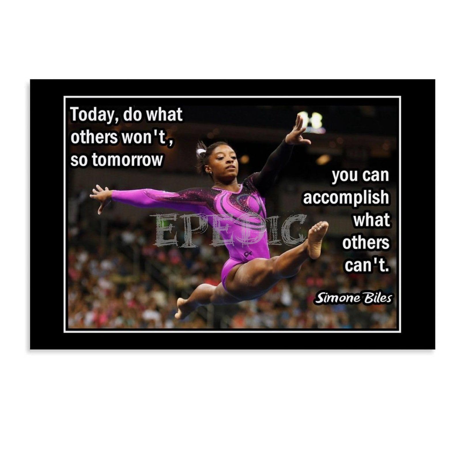 EPEDIC Gymnast Simone Biles Poster Simone Biles Quotes Poster Wall Poster Art Canvas Printing Poster Office Bedroom Aesthetic Poster Unframe-style 36x24inch(90x60cm)