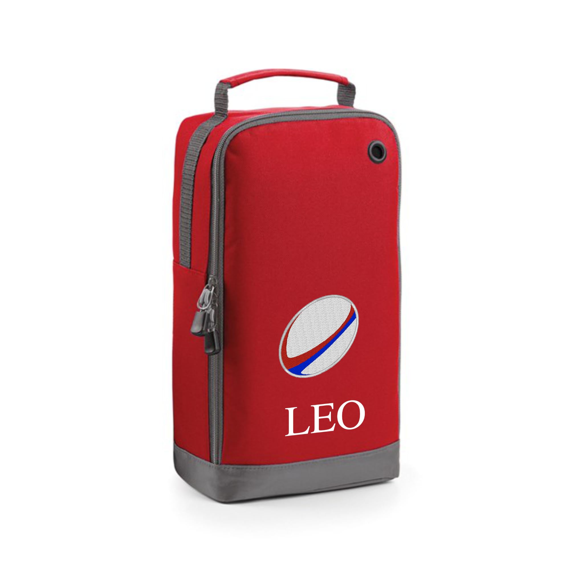 Rugby Boot Bag Personalised & Customised with Embroidered Name & Motif Free P&P (Red)