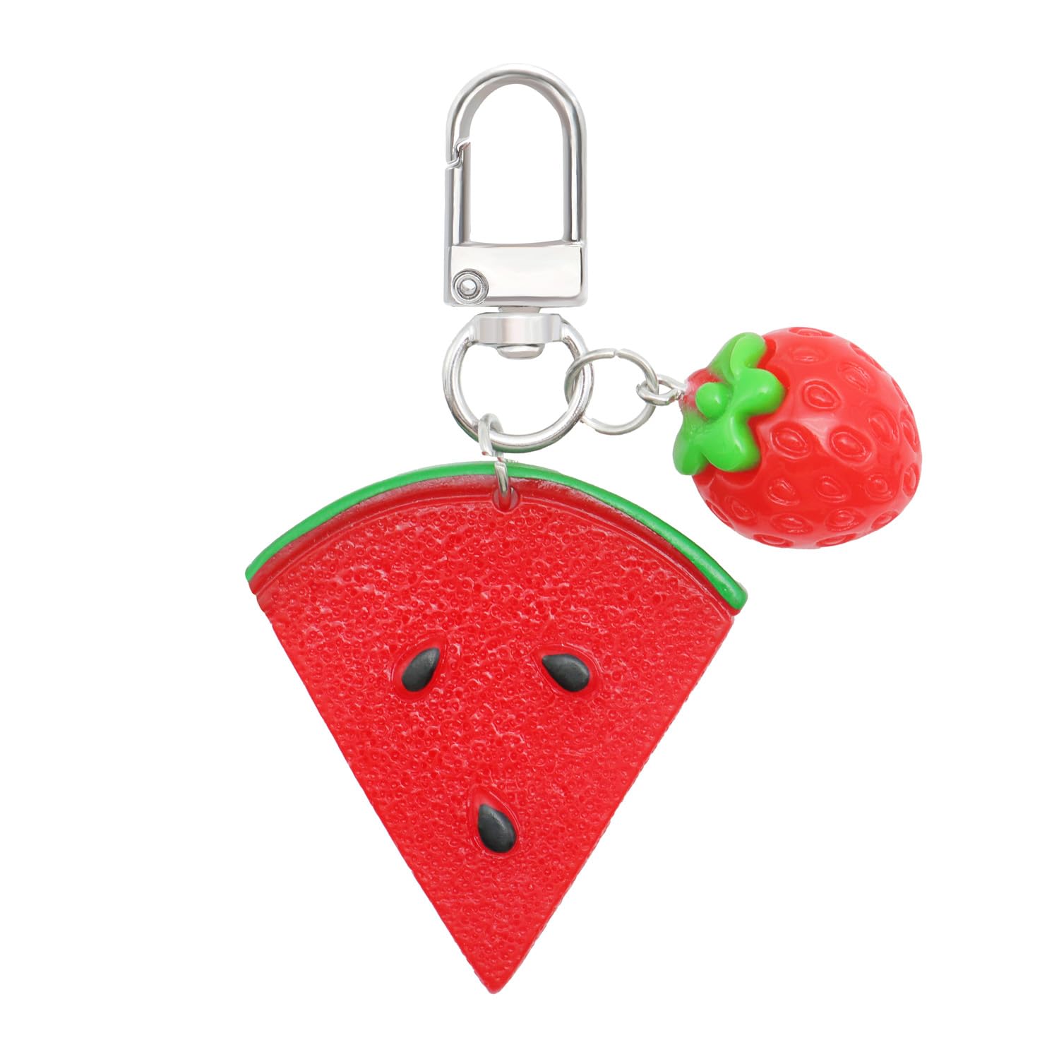 Cute Fruit Keychain, Purse Bag Charms for Handbag Cherry Strawberry Lemon Watermelon Pineapple Pumpkin Charm
