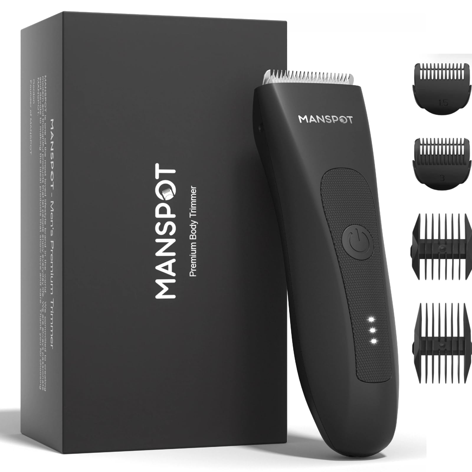 MANSPOT Manscape Groin Hair Trimmer for Men, Electric Ball Trimmer/Shaver, Replaceable Ceramic Blade Heads, Waterproof Wet/Dry Groin & Body Shaver Groomer,90 Minutes Shaving After Fully Charged