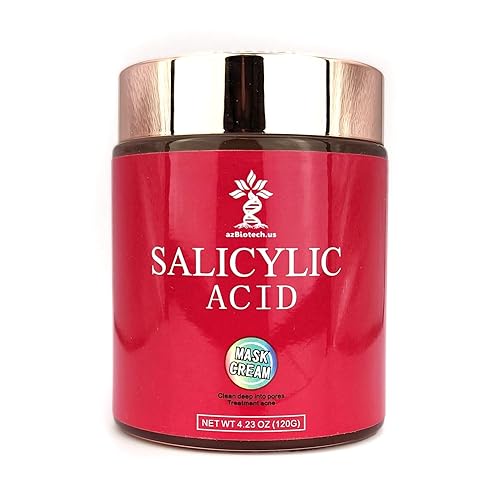 AZ BIOTECH Máscara facial de arcilla de ácido salicílico para el acné, máscara para propenso al acné con vitamina C, glicerol aloe vera, vitamina E,
