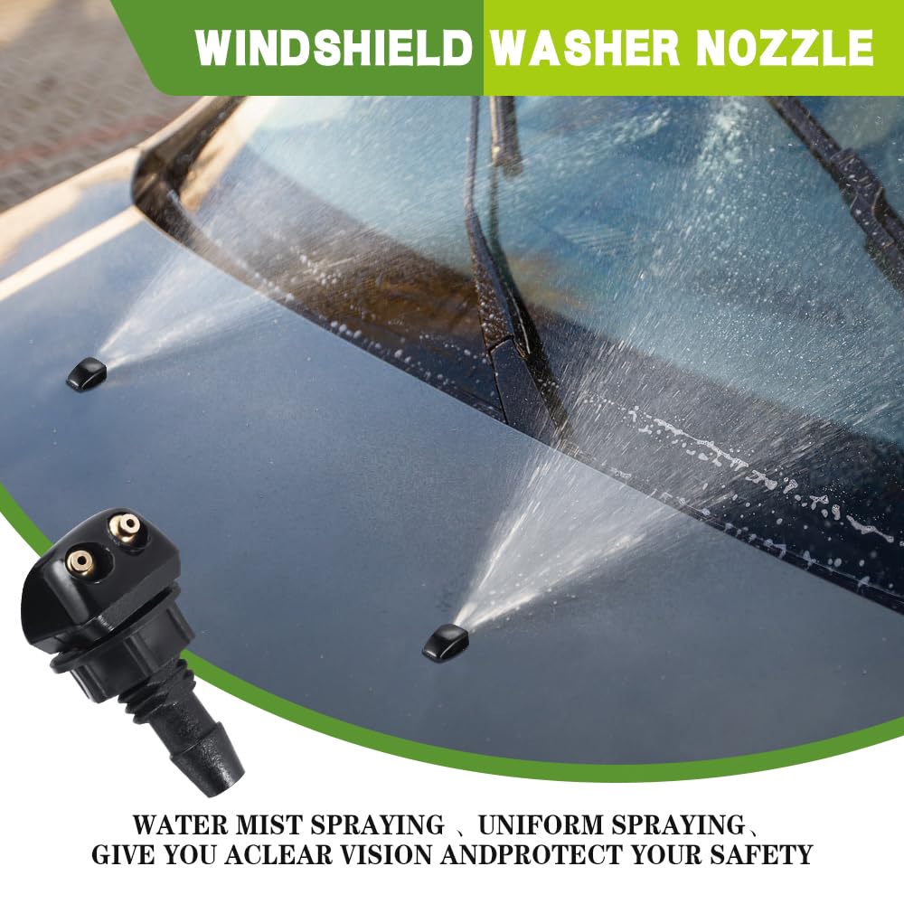 Windshield Wiper Water Washer Spray Nozzle Jet + 6.5ft Tube Pipe - Foto 10