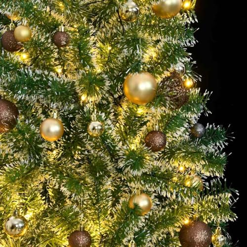 Árbol de Navidad artificial de 210 cm con 300 luces LED integradas y piñas 3
