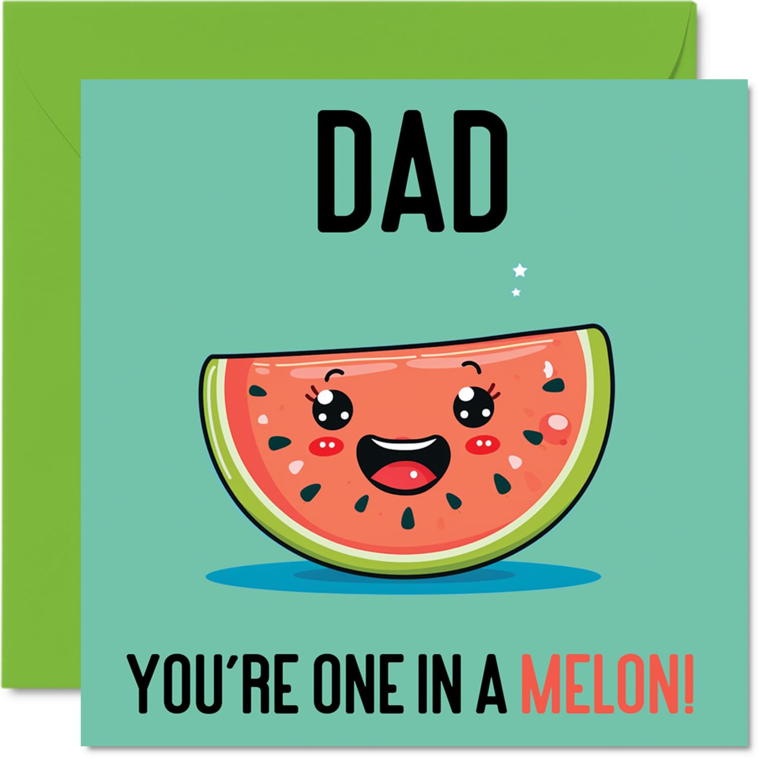 Birthday Cards for Dad In A Melon - Funny Happy Birthday Card for Dad from Son Daughter, Father's Day Card Father, 145mm Joke Greeting Cards Men Him